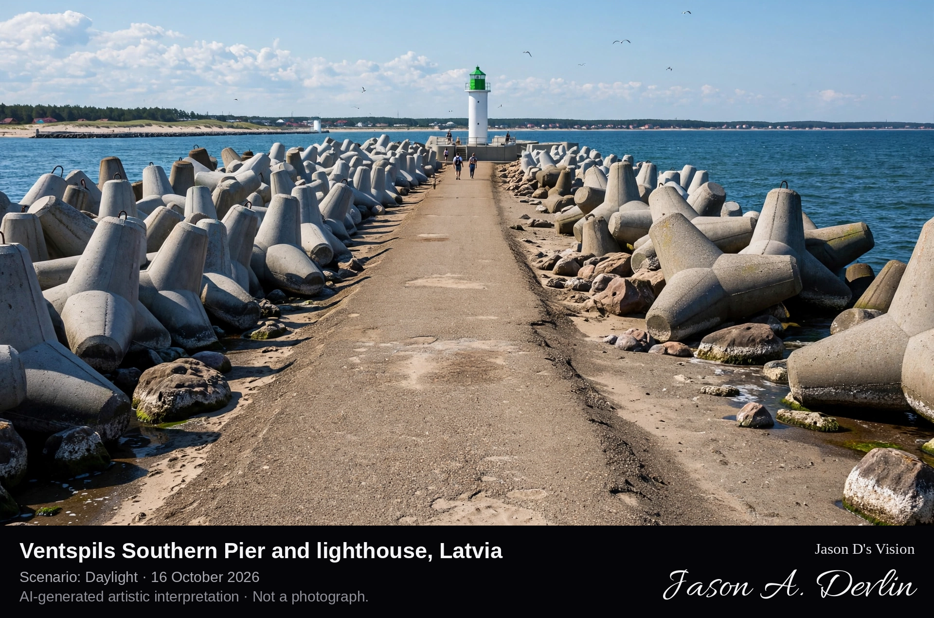 Ventspils Southern Pier and lighthouse, Latvia