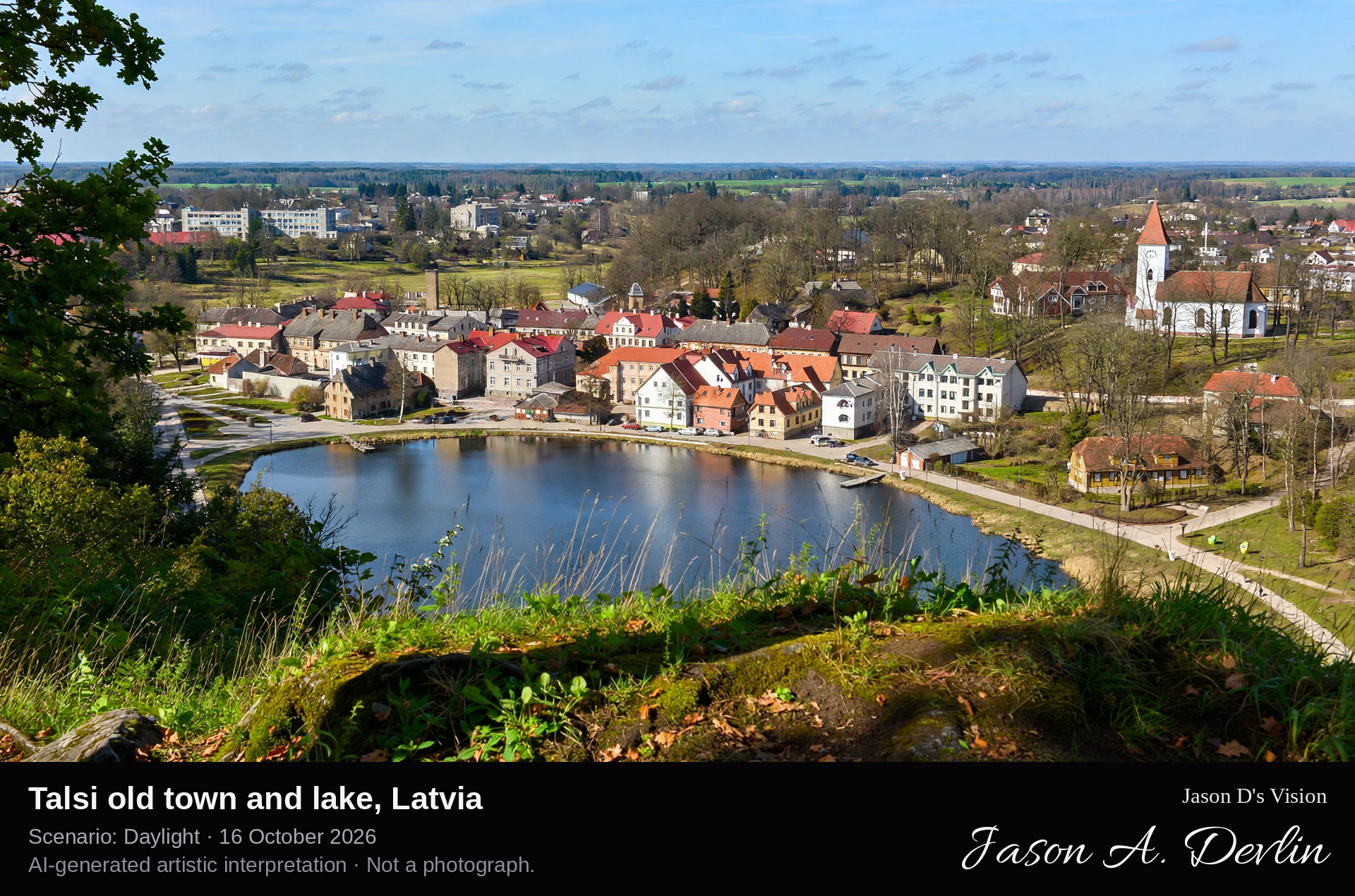 Talsi old town and lake, Latvia