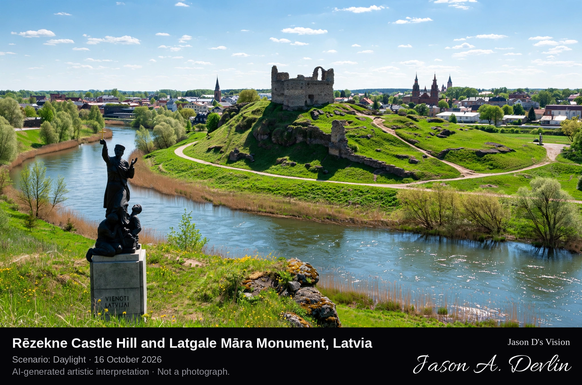 Rēzekne Castle Hill and Latgale Māra Monument, Latvia