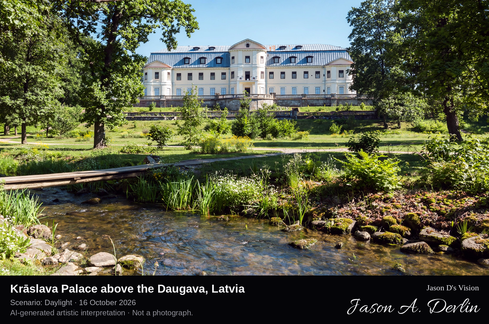 Krāslava Palace above the Daugava, Latvia