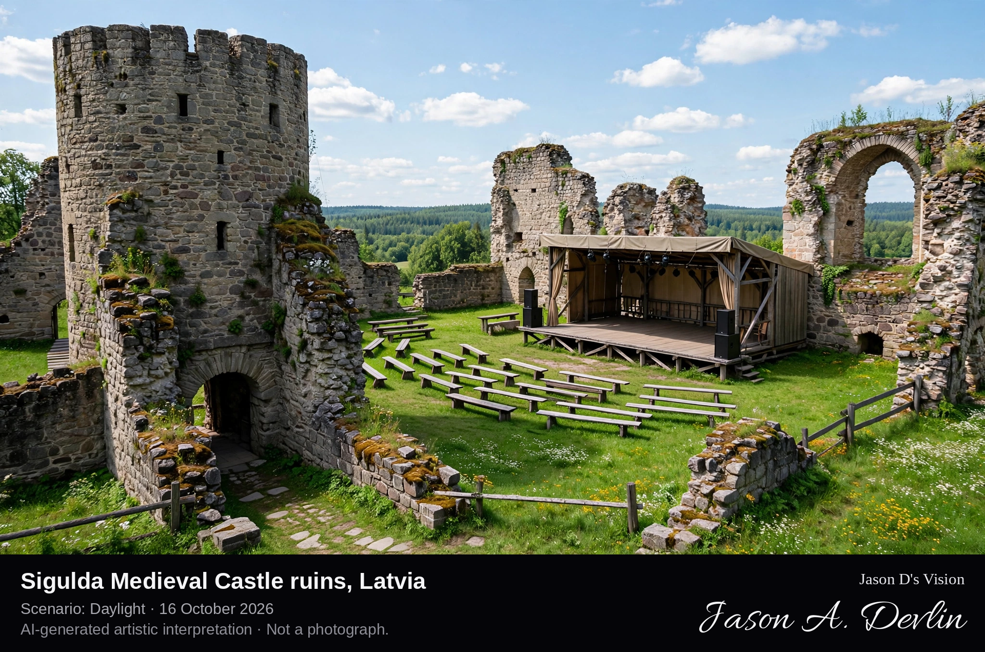 Sigulda Medieval Castle ruins, Latvia