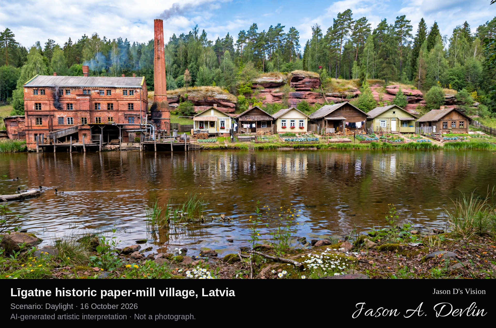 Līgatne historic paper-mill village, Latvia